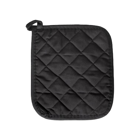 Concepts Solid Quilted Fabric Pot Holder 50/50 Poly/Cotton Black